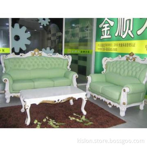 Classical Sofa with Wood Painting;Leather Sofa